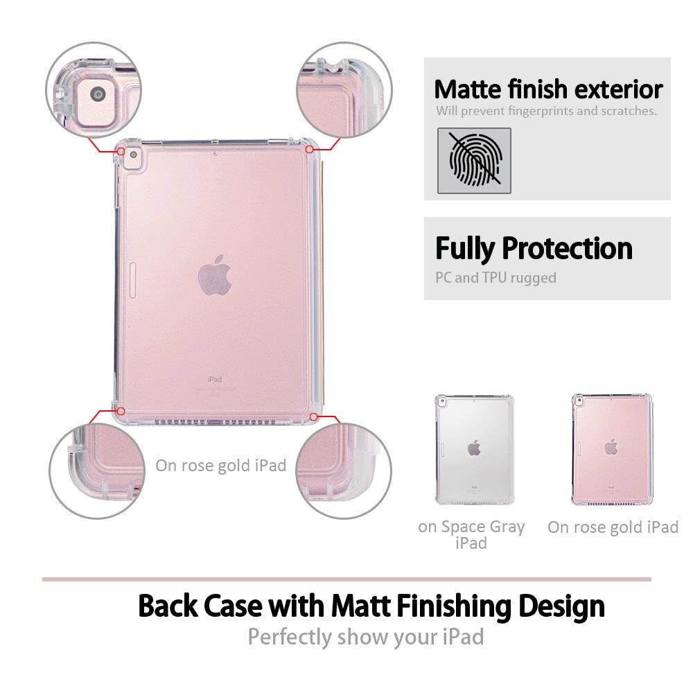 Valkit For iPad mini Case,iPad mini 2 Case,iPad mini 3 Case,Shockproof Protective Smart Stand Protective Heavy Duty Rugged Impact Resistant Armor Cover,Rose gold