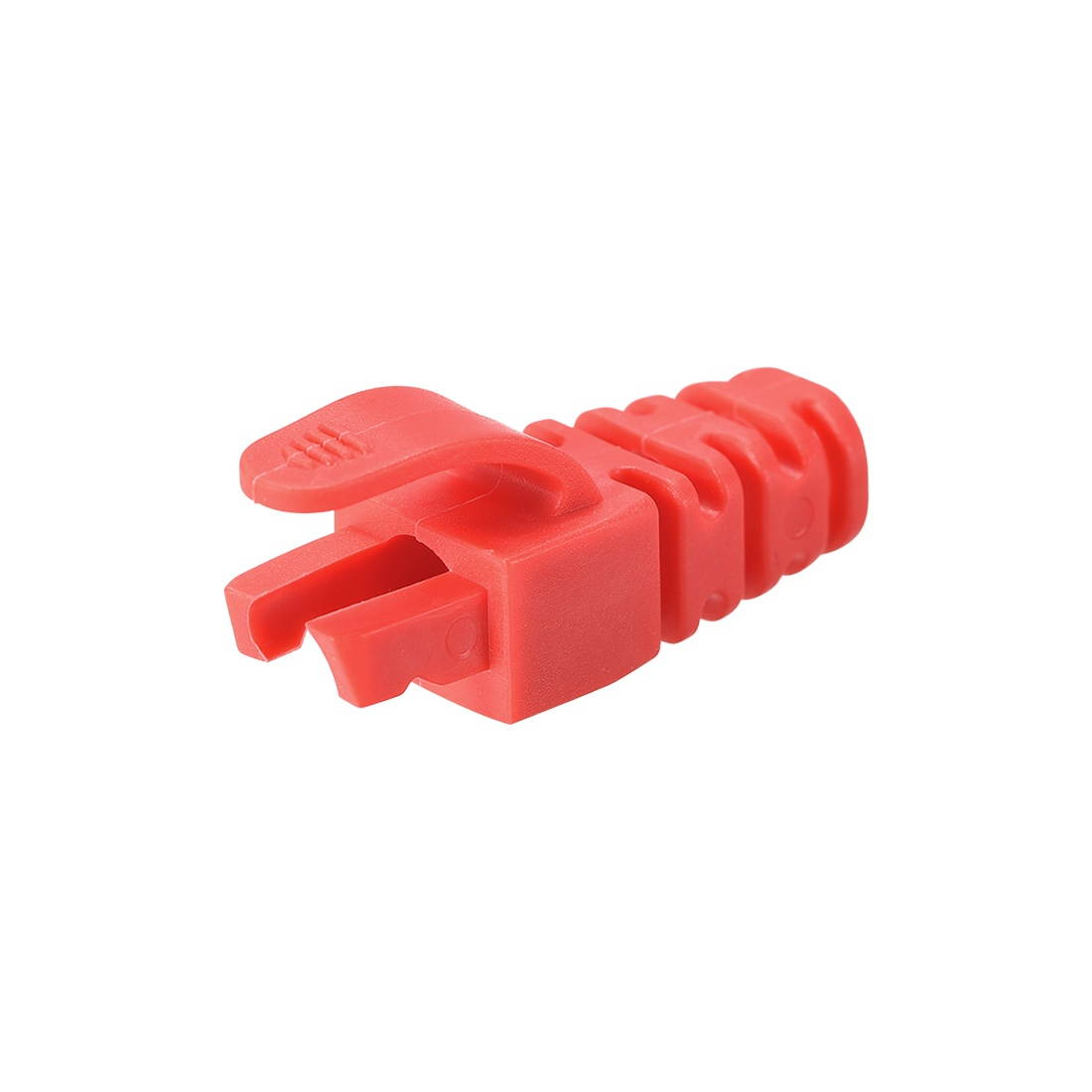 RJ45 Boots Cover Anti Dust Protector for Network Cable CAT5 CAT5e 6.5mm Hole Dia Red Plastic 50Pcs