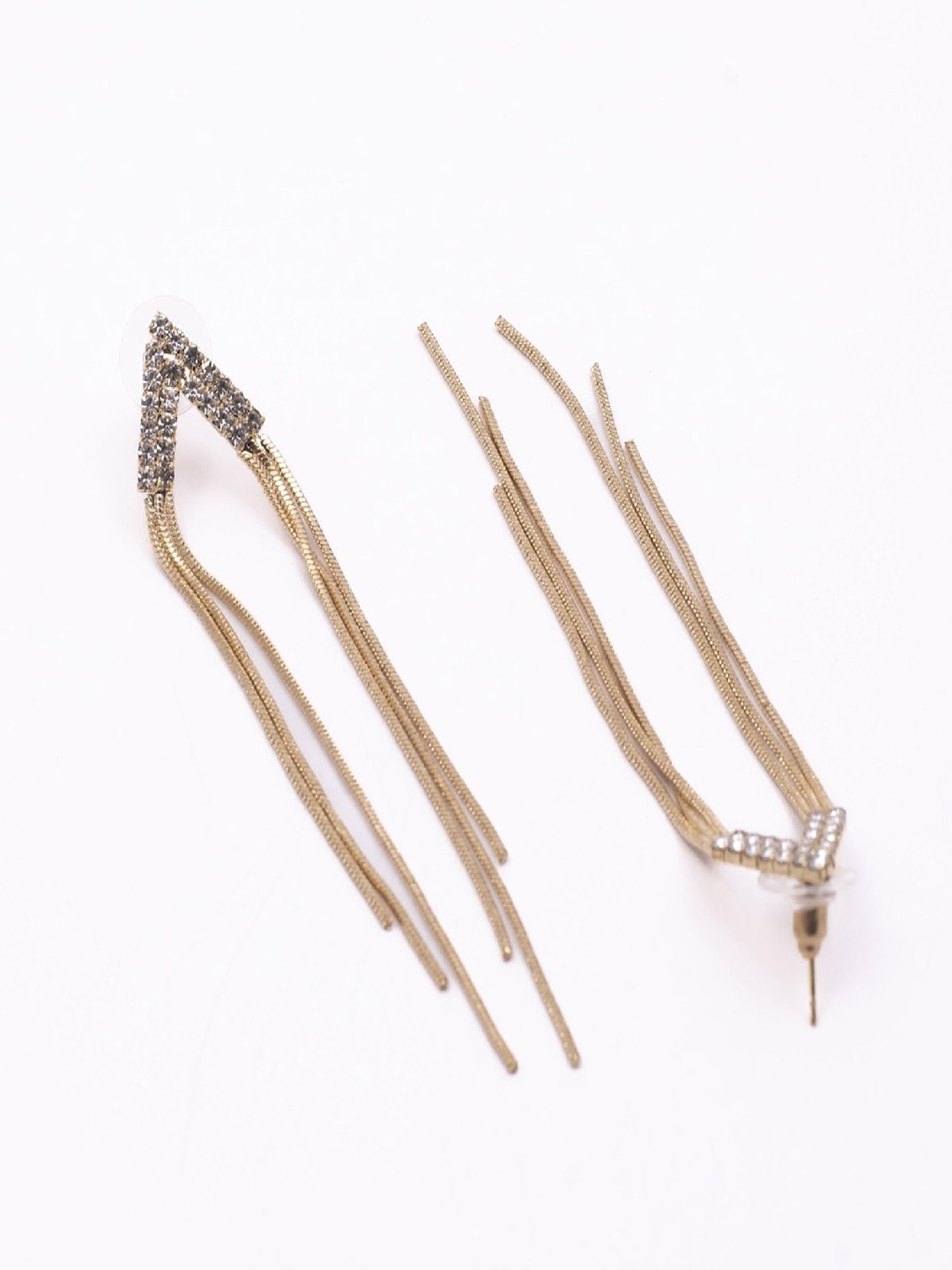 Jewelz Western Extremely Lightweight Chain Step Tassle Earrings for Women