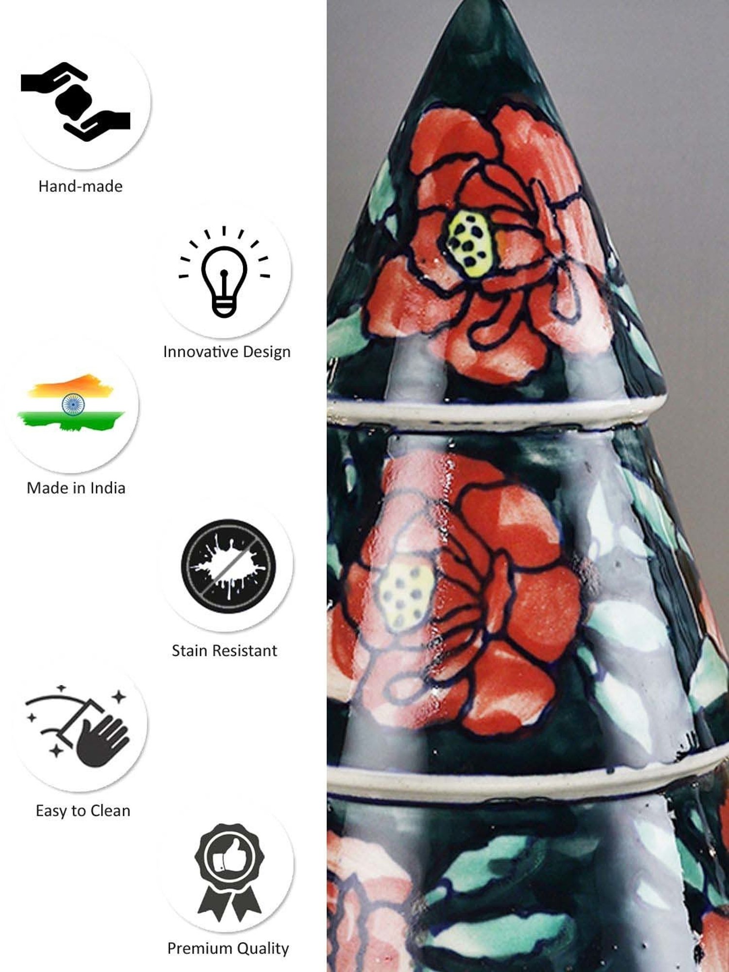 eCraftIndia Golden Handcrafted Engraved Palm Buddha Decorative Showpiece