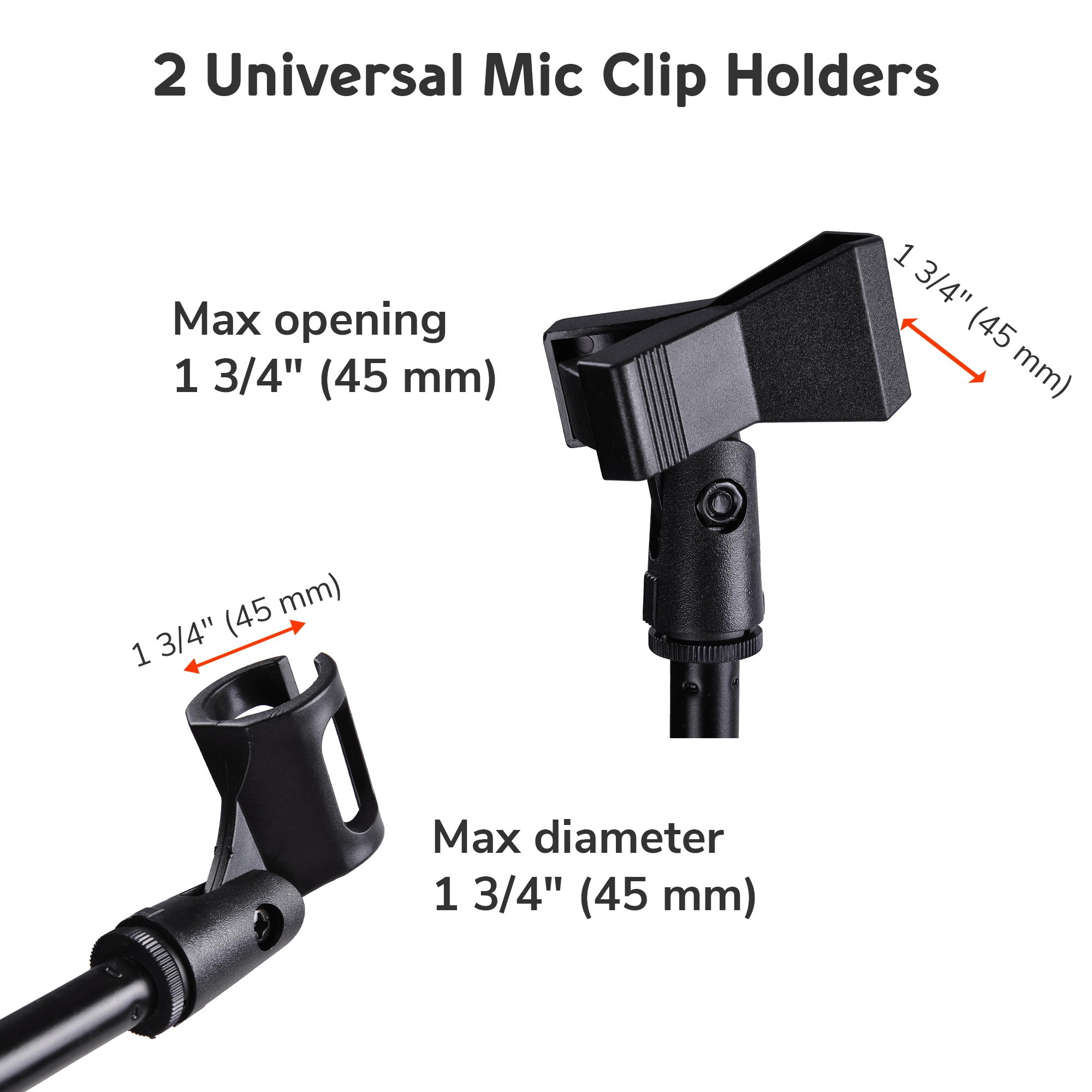 12pcs Microphone 360-degree Rotating Stand 2 Mic Mount Boom Folding Type Tripod
