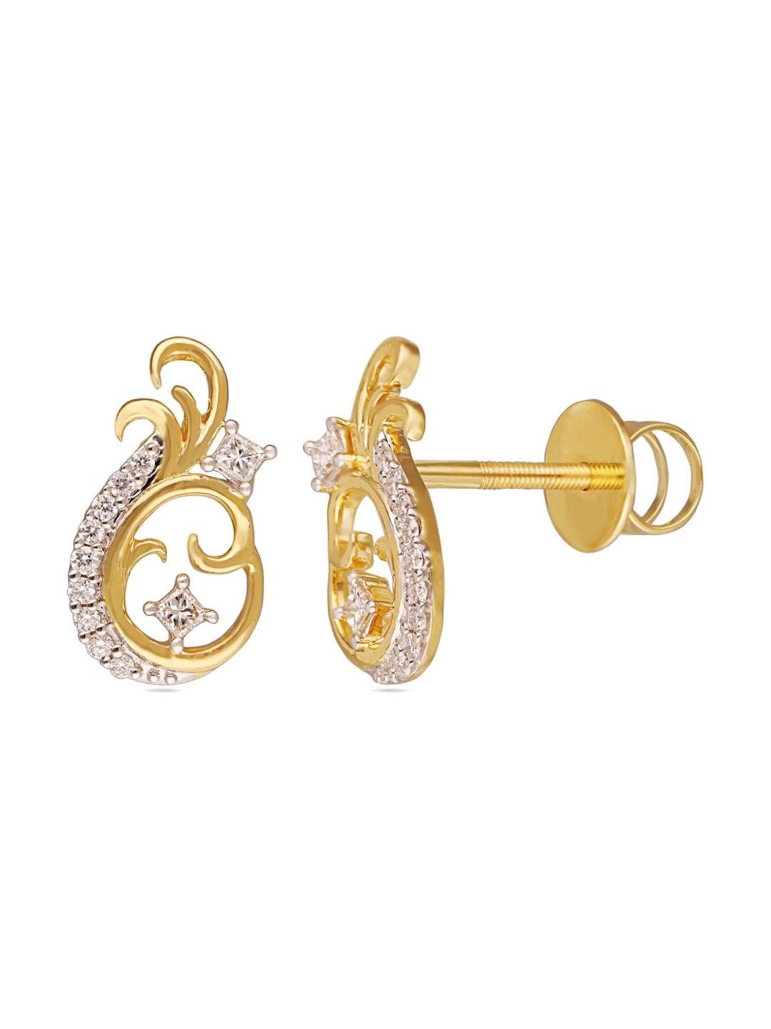 CKC 18k Gold & Diamond Earrings for Women