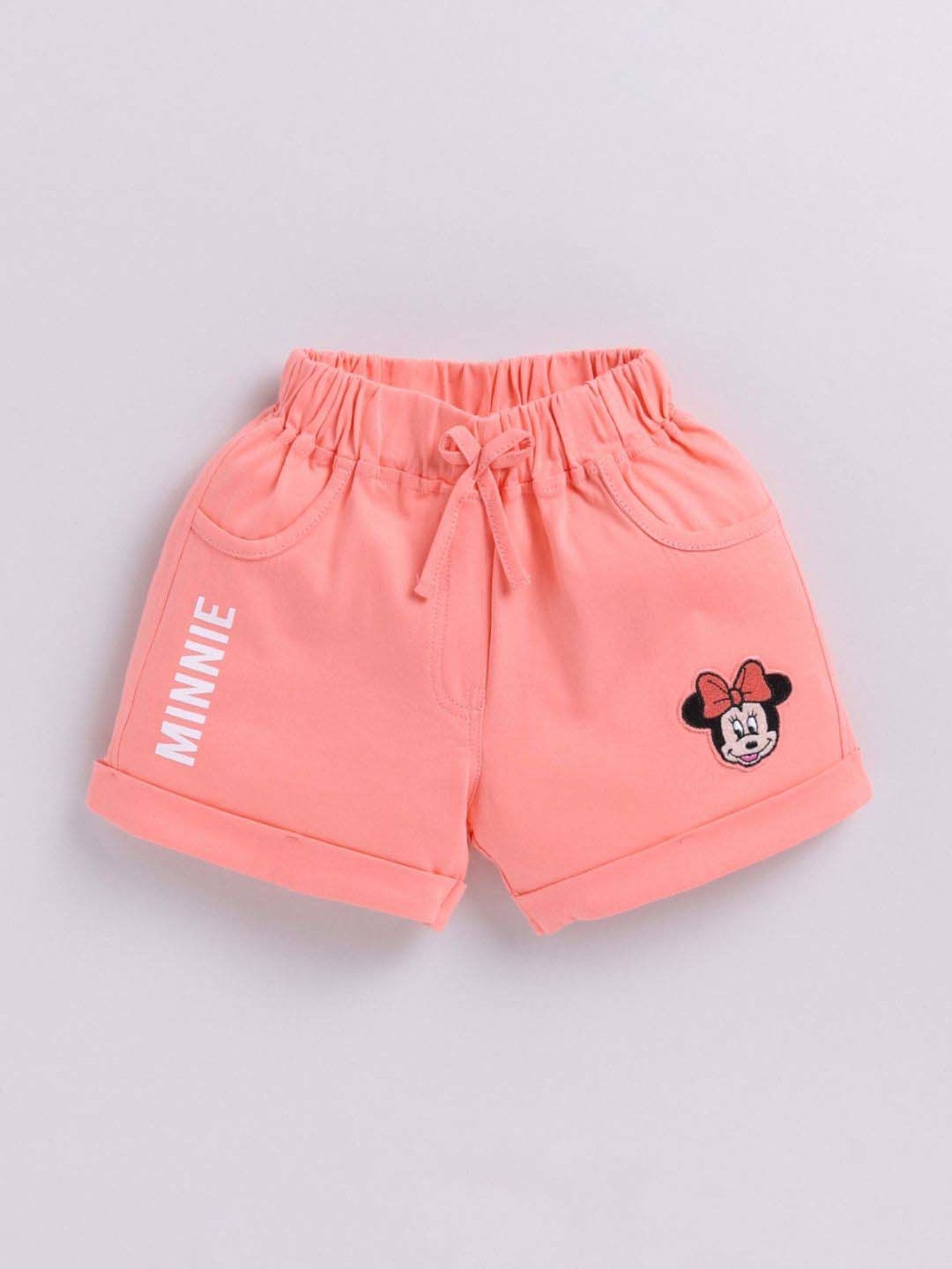 ANNIE Girls Peach & White Cotton Printed Top & Short sets