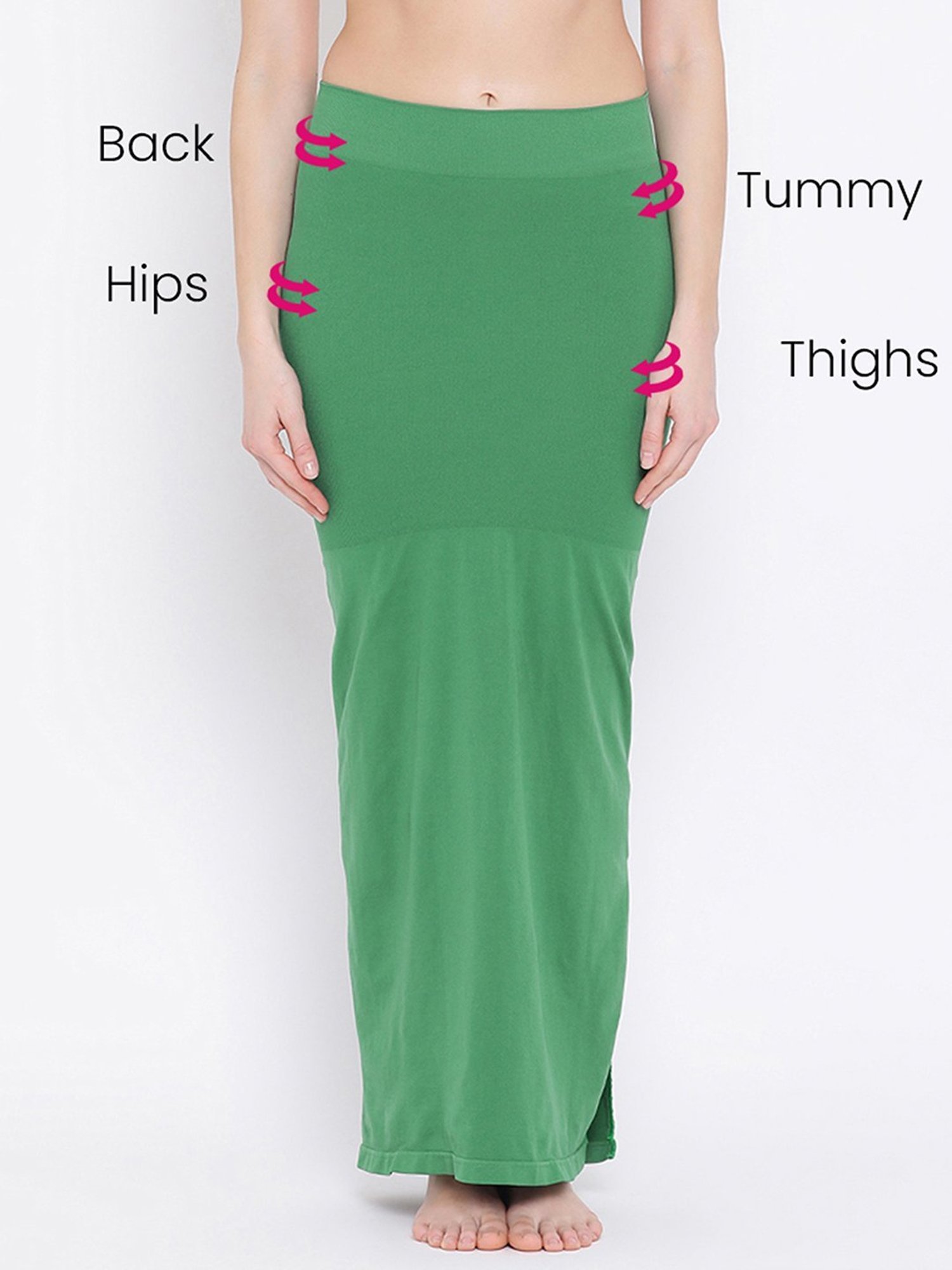 Clovia Green Plain Saree Shapewear