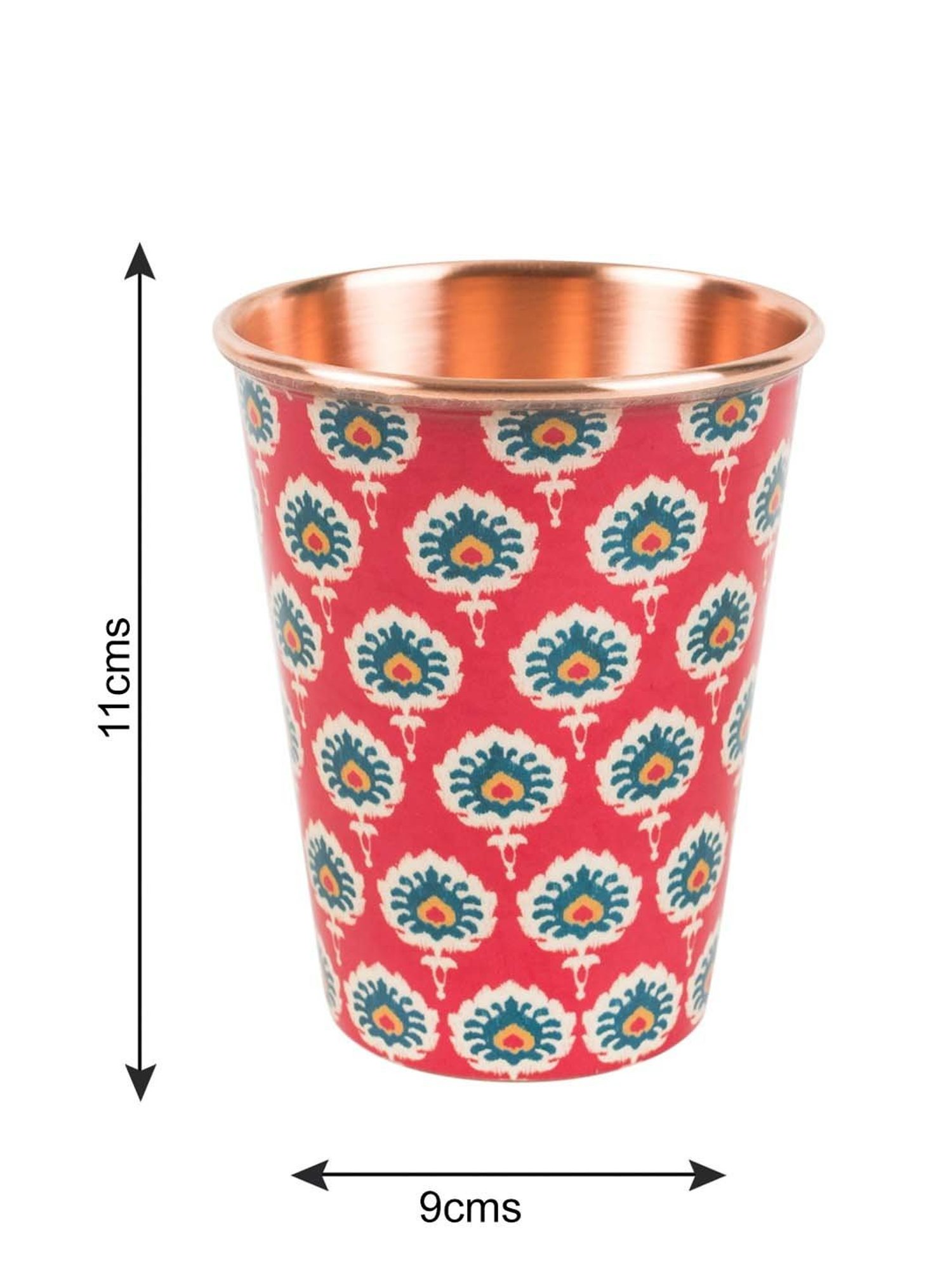 Chumbak Burgeoning Seed Red Copper Tumbler - Set of 1