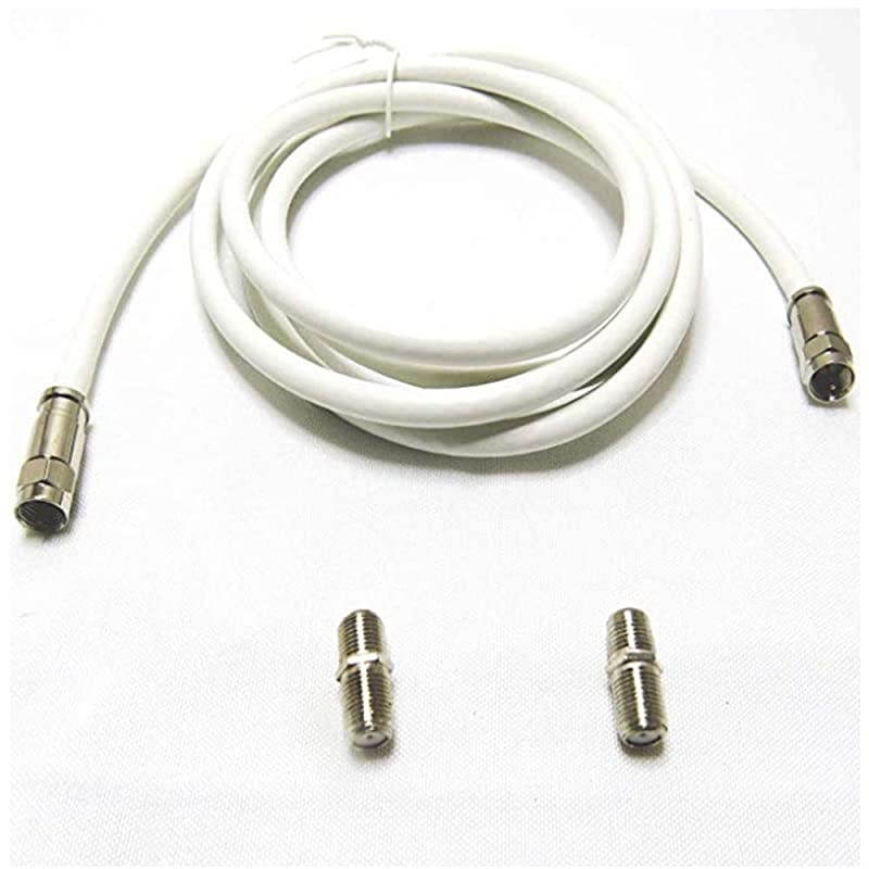 White 10ft 3M RG6 Coaxial Cable Audio Video Coax Cable for Televisions Satellite Receivers 10ft White