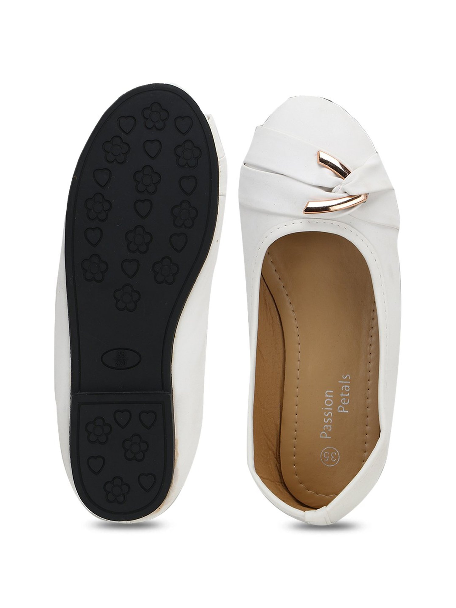 Passion Petals Kids White Flat Ballets