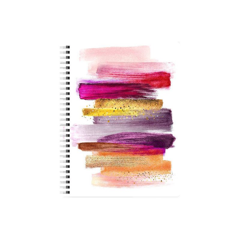 120 sheet 1 Subject Spiral Notebook 7"x5" Twisted Collection Colorful Brush Strokes 100% Tree Free - Geo SweetStainable