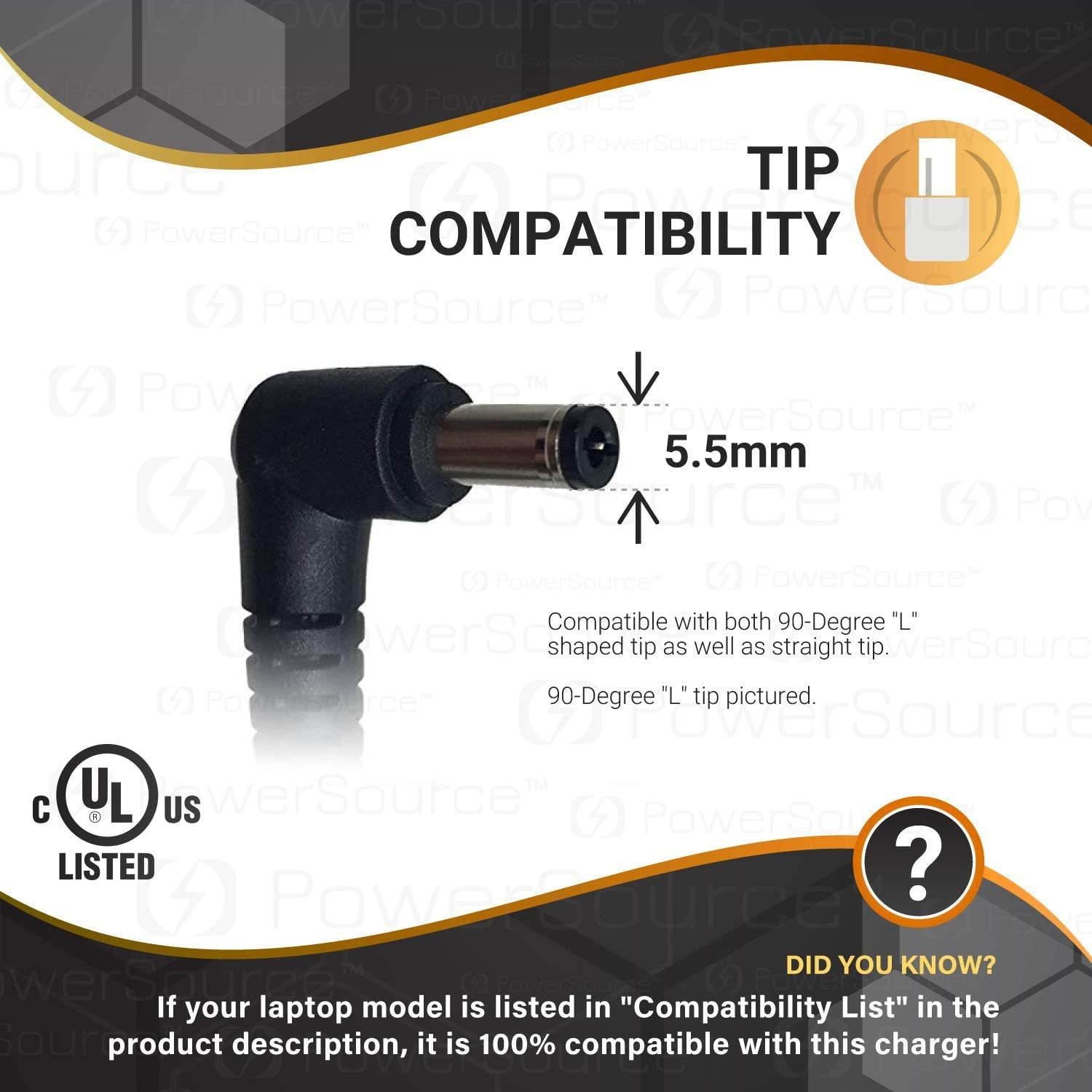 PowerSource 19V 3.42A 65W UL Listed 14Ft Extra Long AC-Adapter-Charger for Toshiba-Satellite C55 C55D C655 L755 P55W PA3822U PA3714U PA3917U PA5177U-1ACA Laptop Power Supply Cord