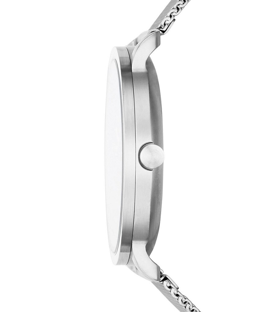 Skagen Colden Three-Hand Silver-Tone Steel-Mesh Watch