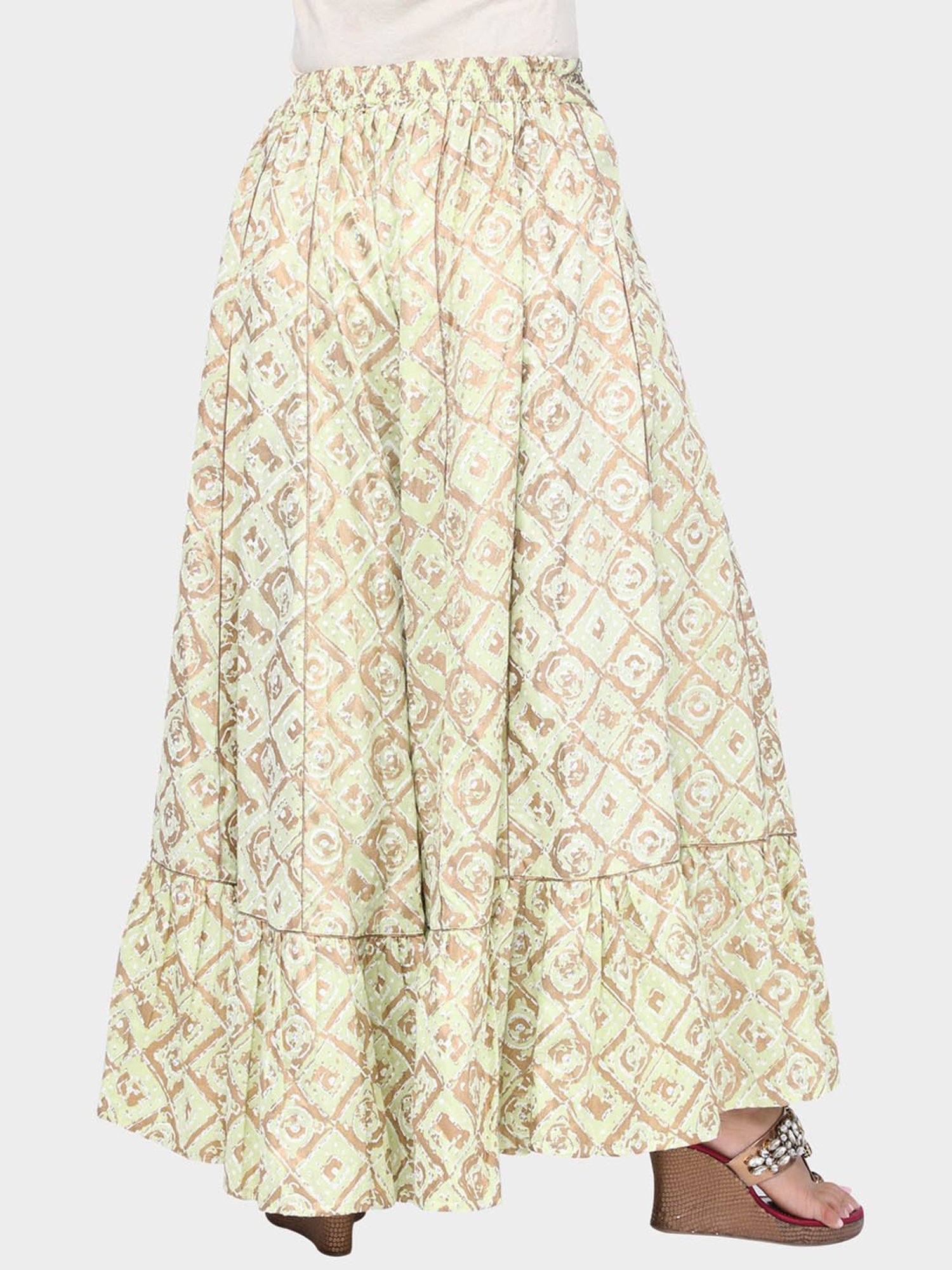 paislei Green Printed Palazzos