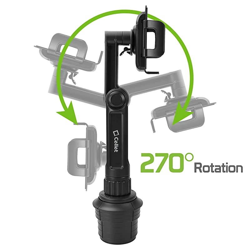 PH650 Car Cup Holder Mount Smart Phone Cradle Compatible for iPhone 12 11 Pro max Xs Max Xr X 8 Plus Samsung Note 10+ 9 8 5 Galaxy A50 A6 S10 S10+ S9 Plus S8+ Active J7 V J3 V Extra Long Neck