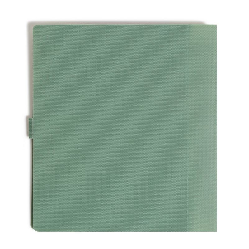 U Brands 1.5" Plastic Performance D Ring Bindfolio 200 Sheet Capacity 5 Pocket Olive