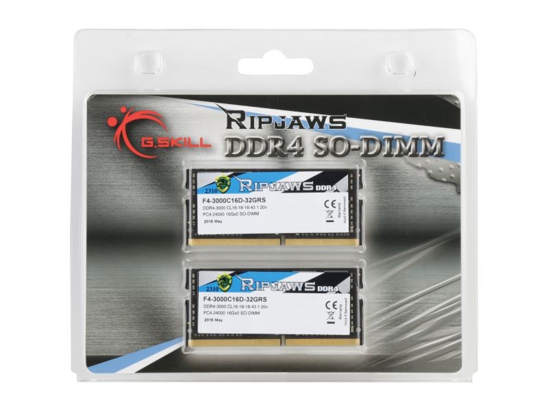 G.SKILL Ripjaws SO-DIMM 8GB 260-Pin DDR4 SO-DIMM DDR4 3200 (PC4 25600) Laptop Memory Model F4-3200C18S-8GRS