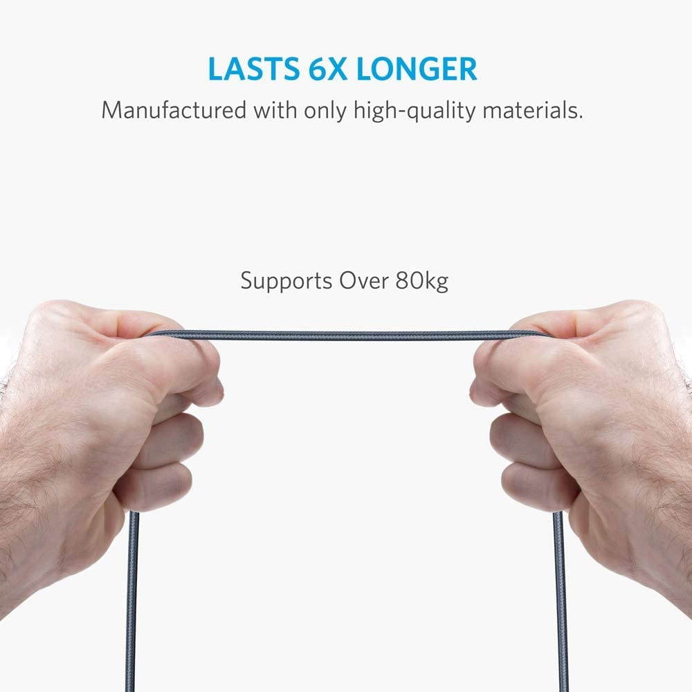 Anker Powerline+ USB C to USB 3.0 Cable (6ft), High Durability, for Samsung Galaxy Note 8, S8, S8+, S9, S10, MacBook, Sony XZ, LG V20 G5 G6, HTC 10, Xiaomi 5 and More