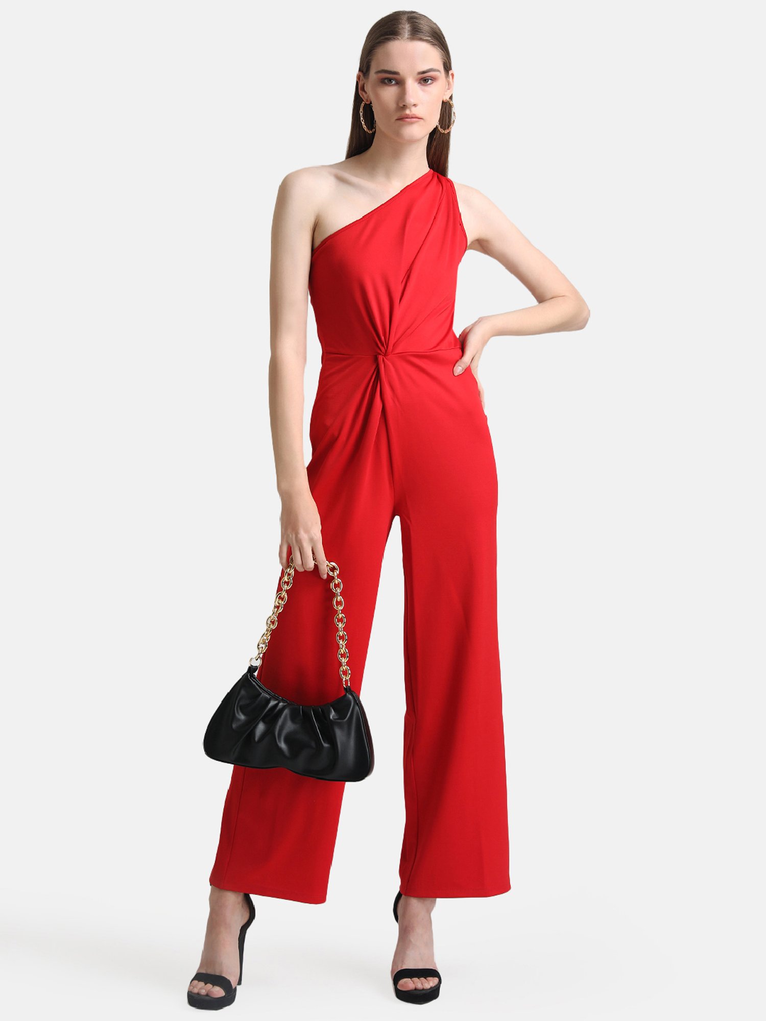 Kazo Red One Shoulder Jumpsuit