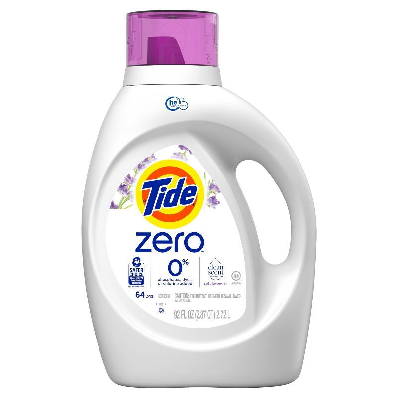 Tide Zero Soft Liquid Laundry Detergent - Lavender Scent - 92 fl oz