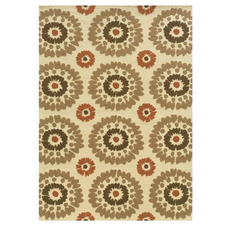 8' x 10' Le Soleil Outdoor Rug Ivory/Terracotta - Linon
