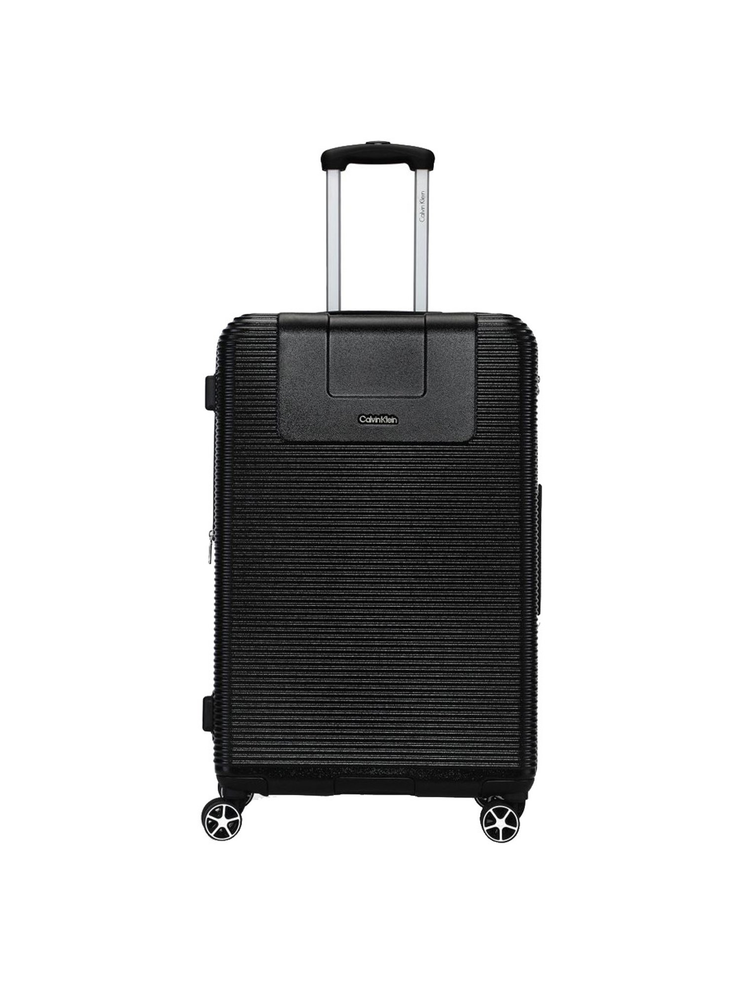 Calvin Klein Avenue Black Textured Hard Cabin Trolley Bag - 78 cm