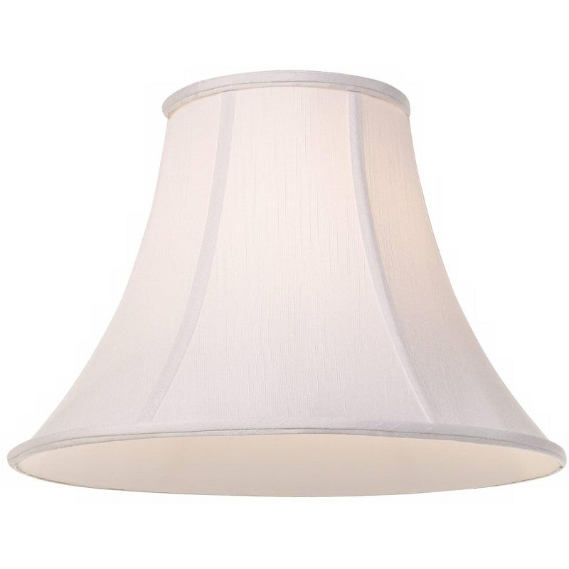 Imperial Shade White Medium Bell Lamp Shade 7" Top x 16" Bottom x 12" Slant x 11.5" High (Spider) Replacement with Harp and Finial