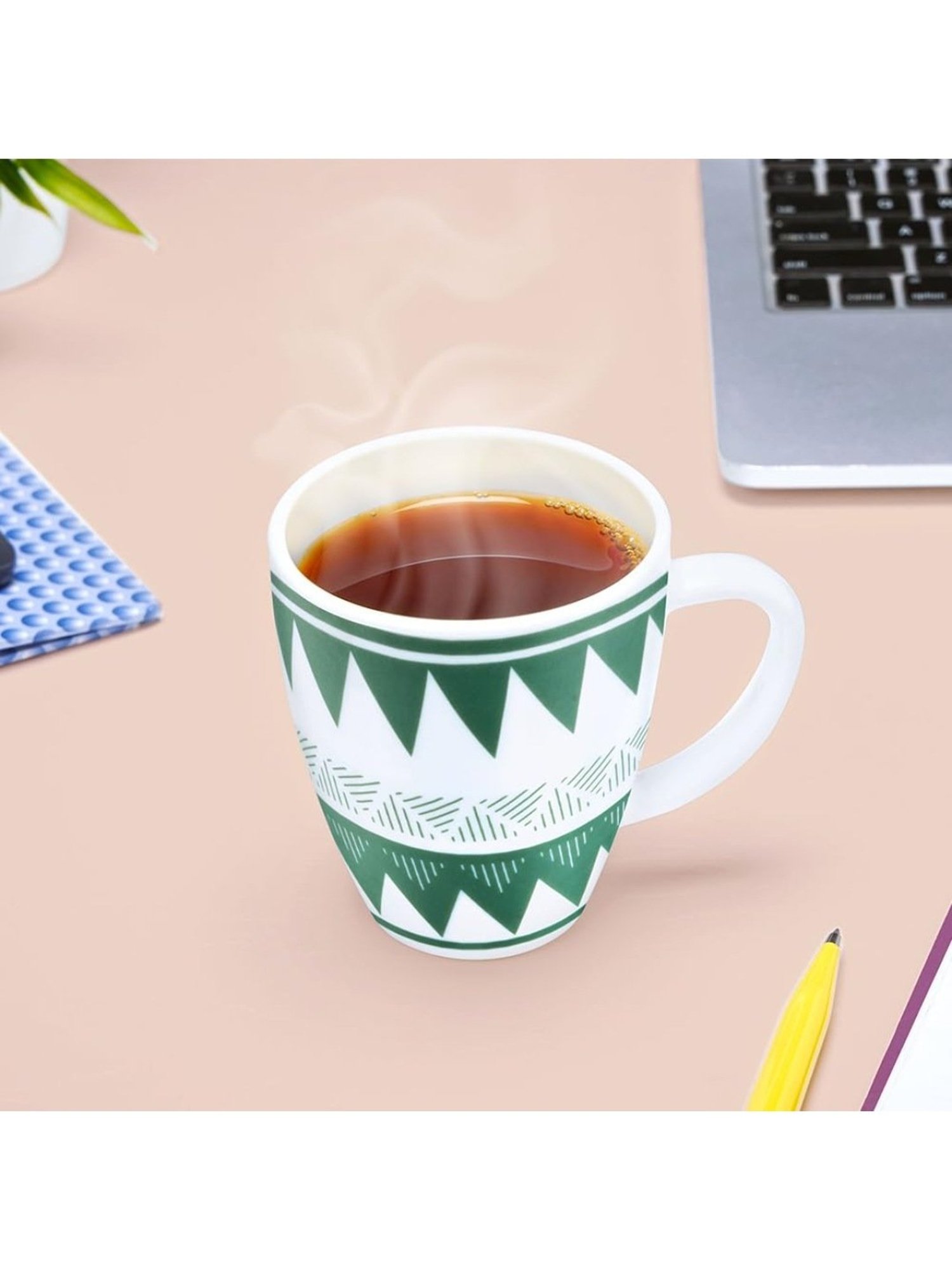 Larah by Borosil White Ceramic Tea & Coffee Mug 400ml