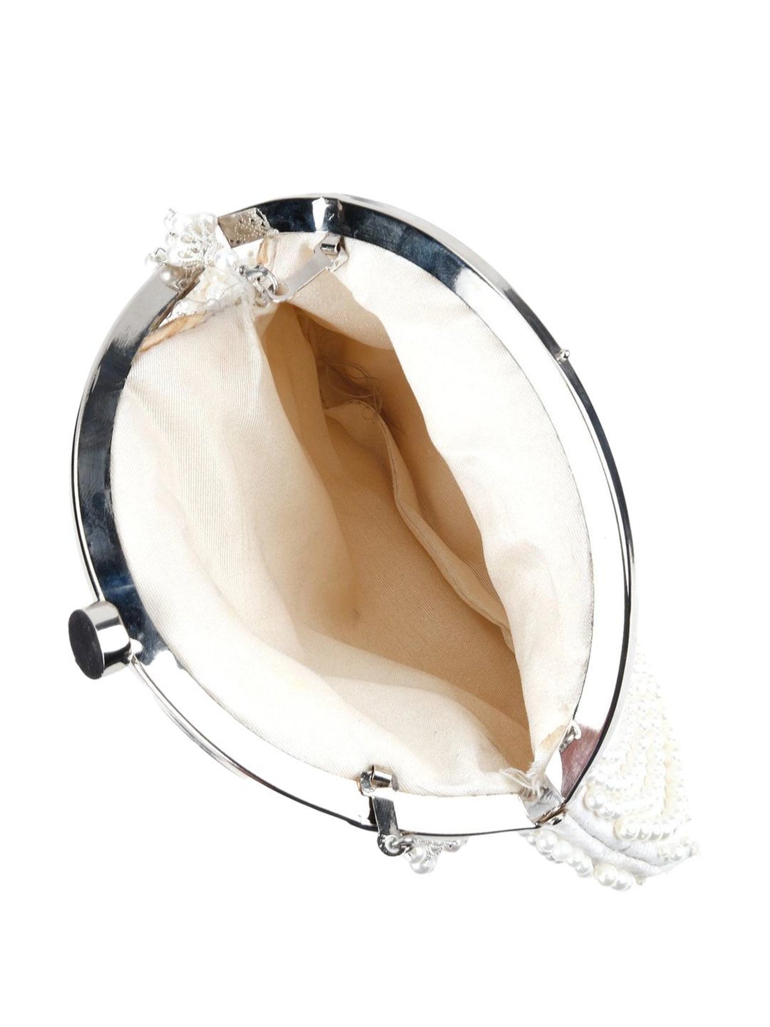 Odette White Solid Handbag