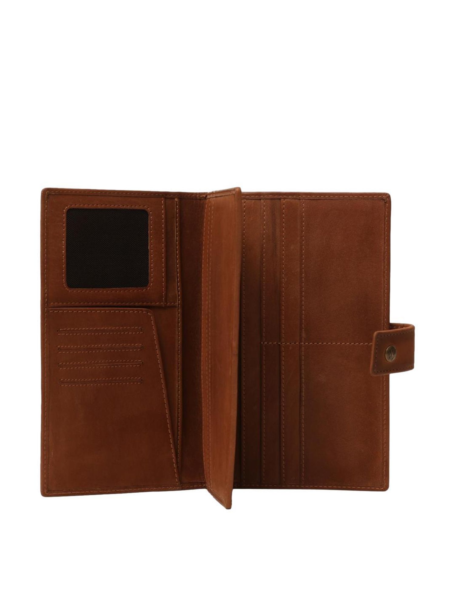 KOMPANERO Toby Tan Printed Tri-Fold Wallet