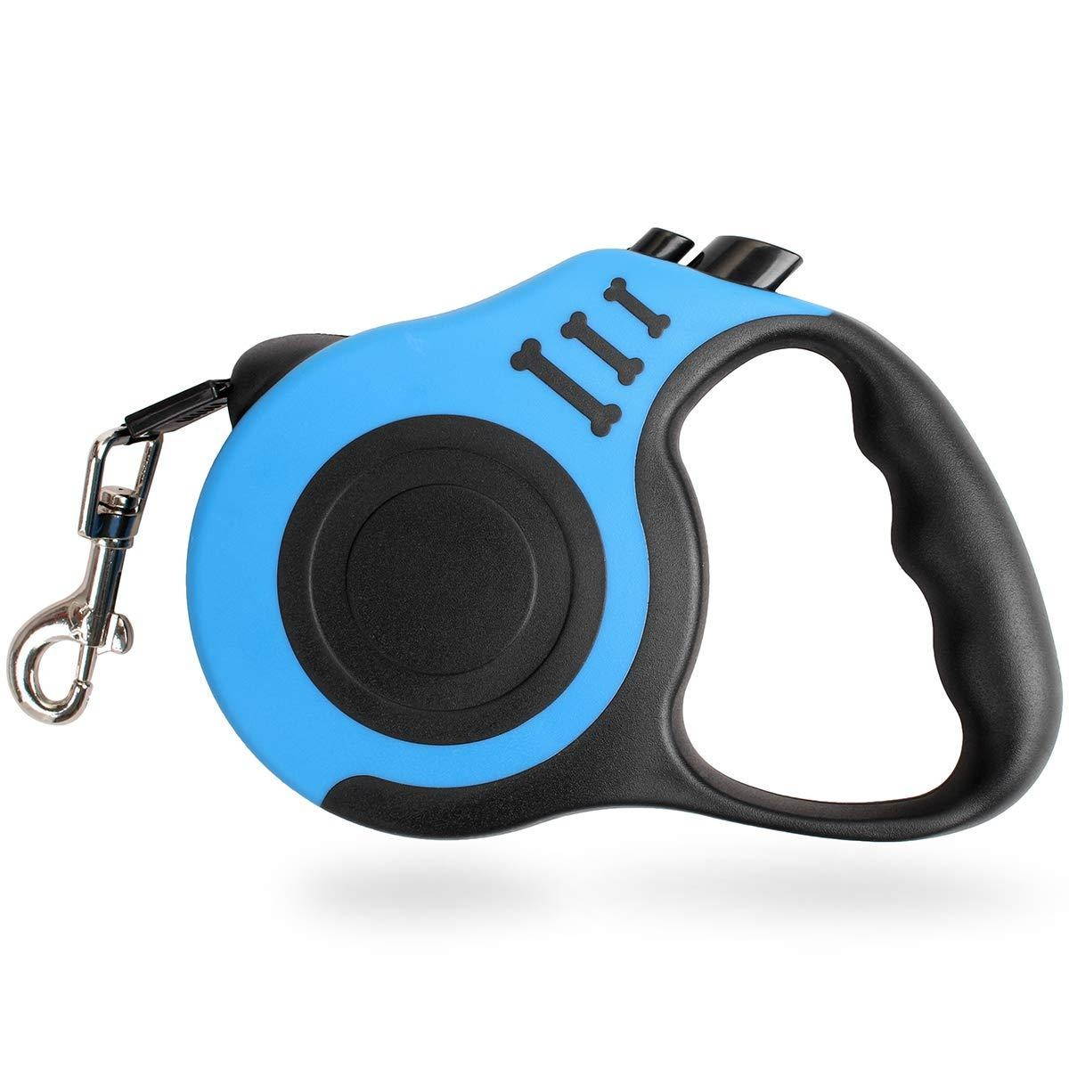 AICase Bone Printing Retractable Dog Leash Pet Lead Tape Automatic Extendable Traction Rope 5m Long Nylon One Button Break & Lock, Tangle Free, Perfect Control for Small Medium Dogs Cats