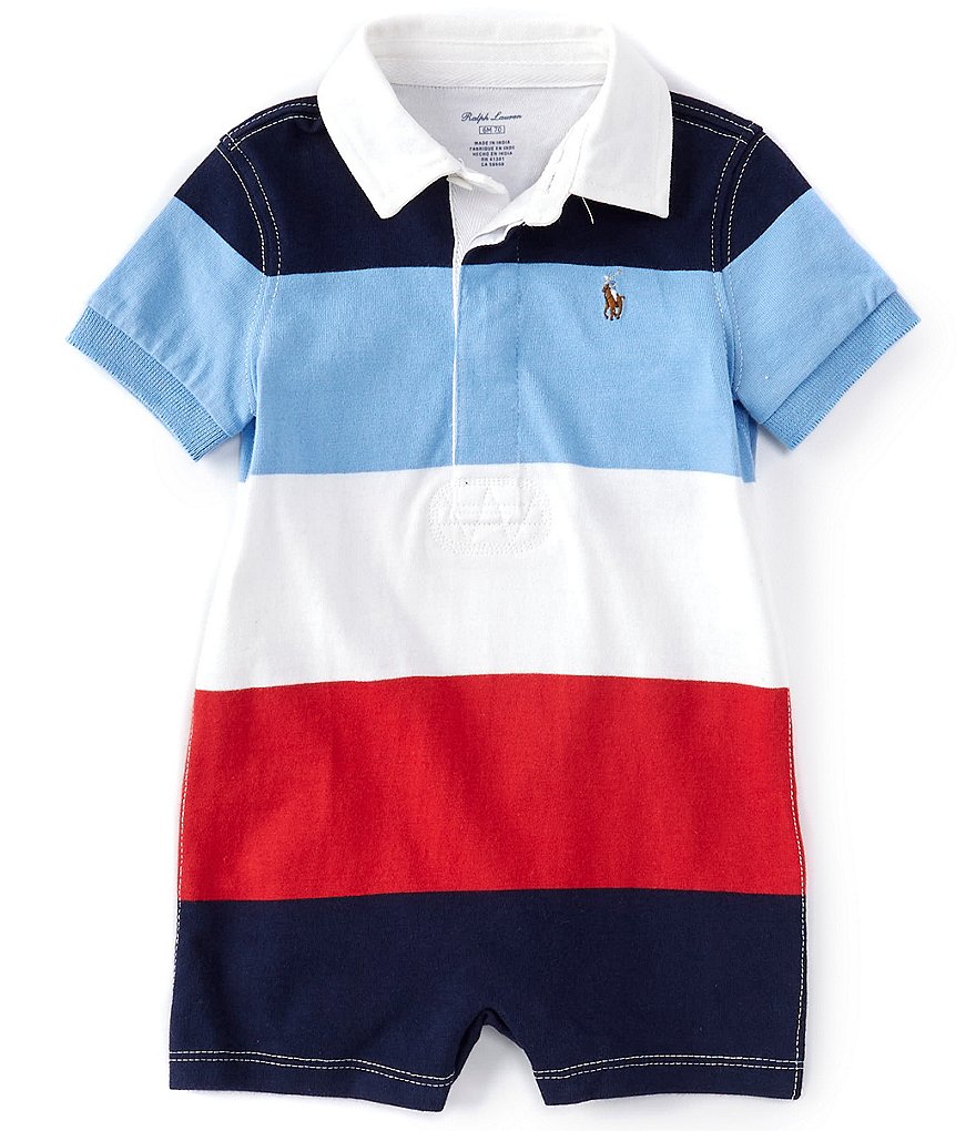 Ralph Lauren Baby Boys 3-24 Months Short-Sleeve Striped Rugby Shortall