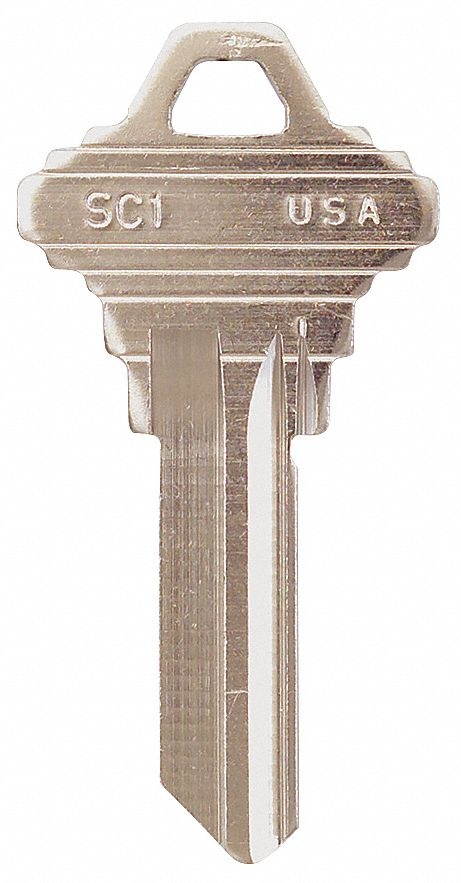 Key Blank, Brass, Type 1145, 5 Pin, PK 50