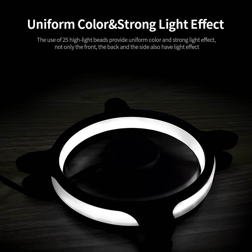 JONSBO Eclipse PLUS White Computer Cooling Fan 12CM Chassis Case Fan with Hydraulic Bearing 25 Lamp Beads LED Light Effect