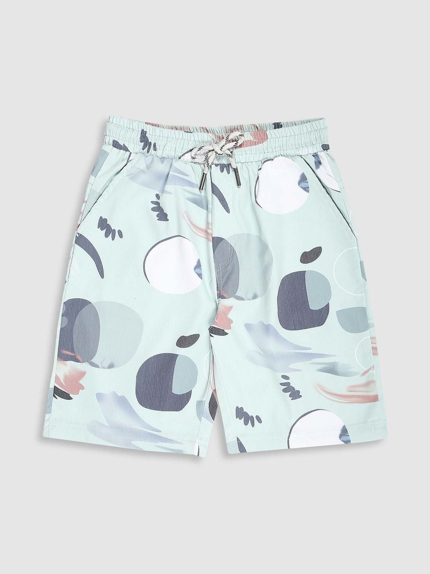 Cavio Kids Green & White Cotton Printed Shirt Set