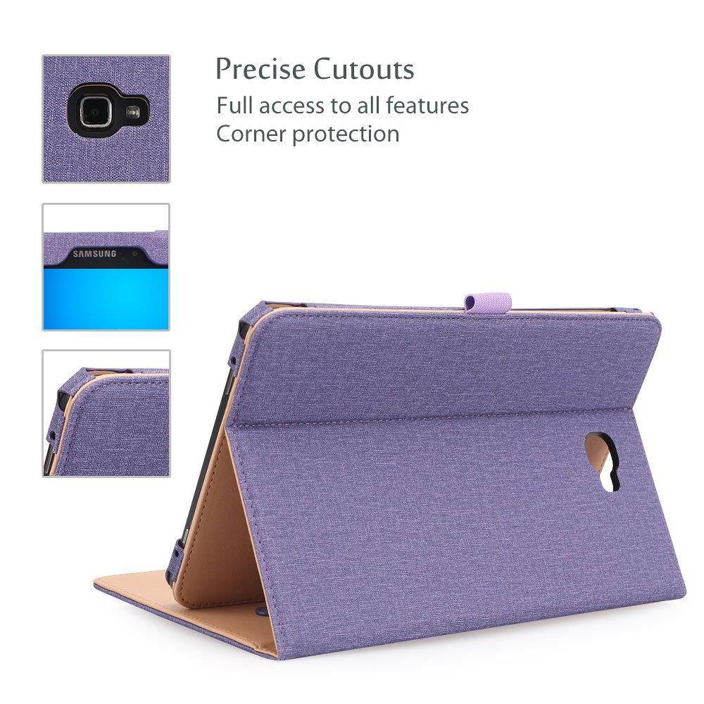 ProCase Samsung Galaxy Tab A 10.1 Case - Stand Folio Case Cover for Galaxy Tab A 10.1" Tablet SM-T580 T585 T587 (NO S Pen Version), with Multiple Viewing Angles, Document Card Pocket -Purple