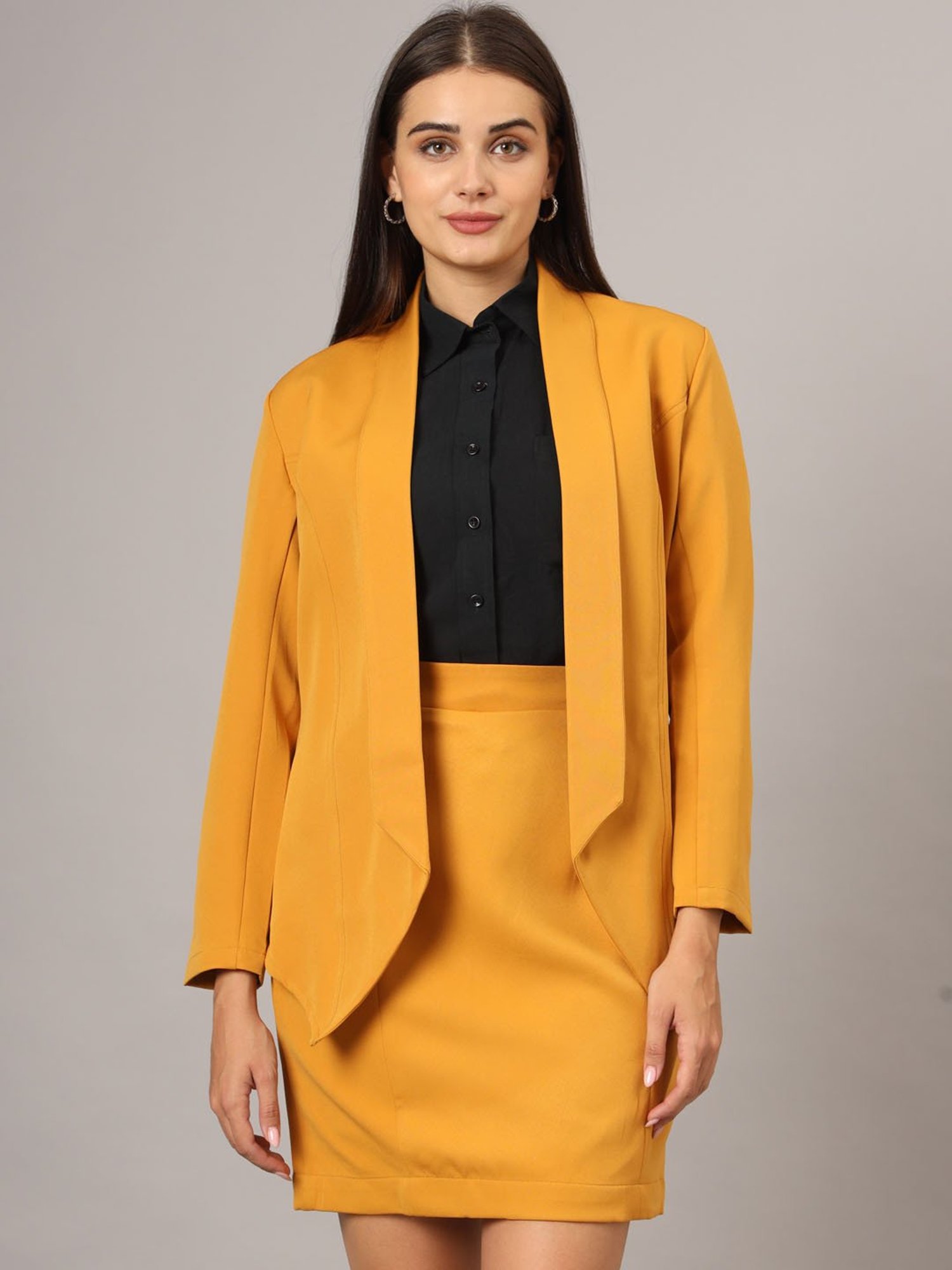 BRINNS Mustard Blazer With Skirt