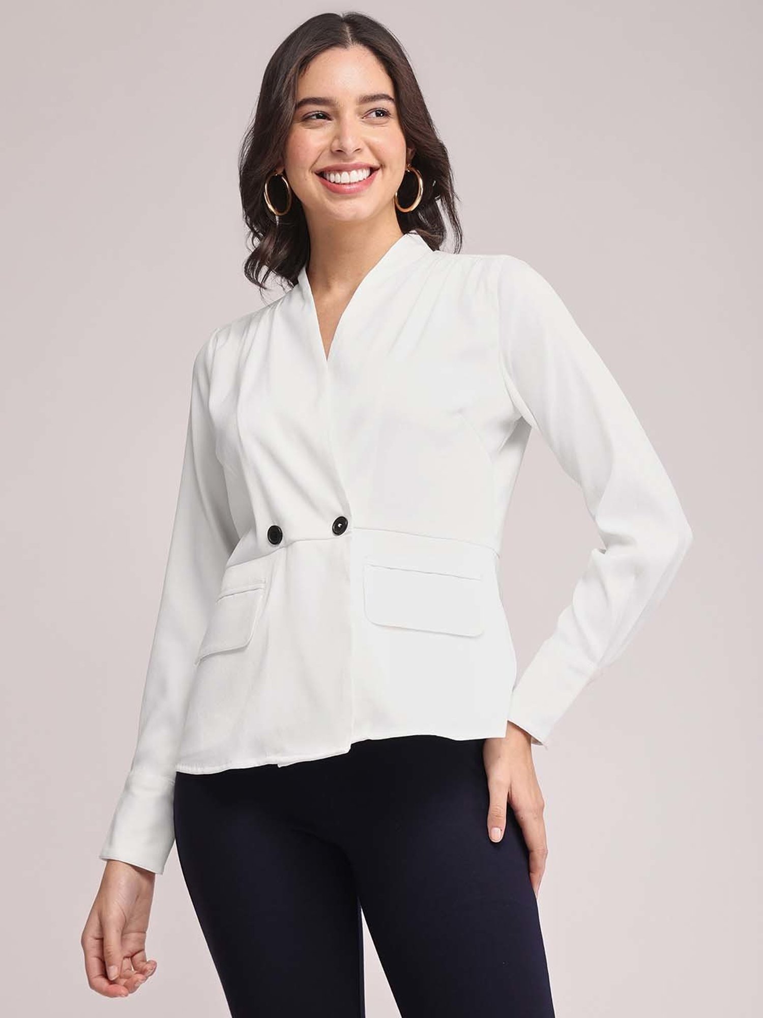 Fablestreet White Relaxed Fit Top