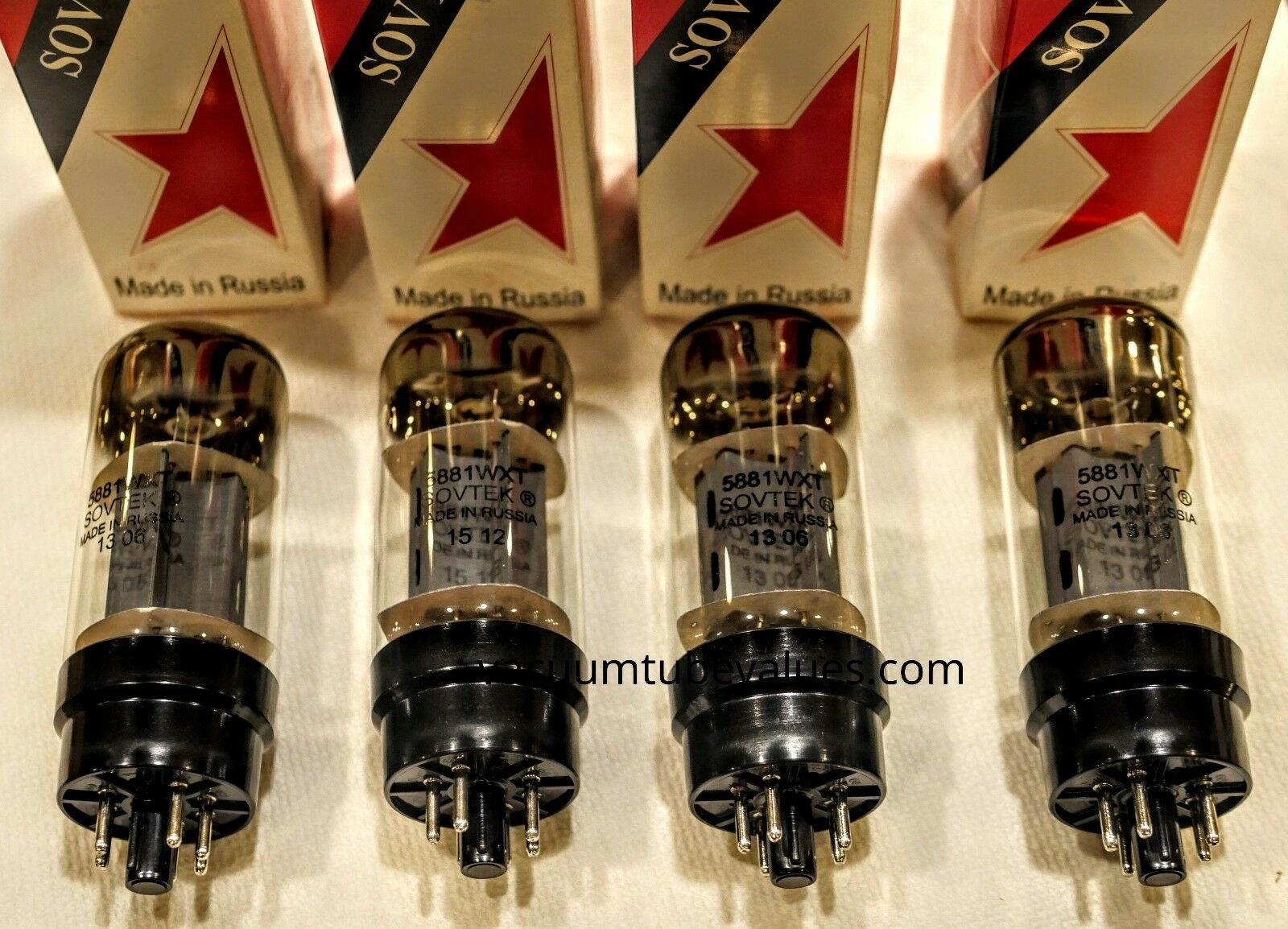 SOVTEK Factory Platinum Matched QUAD 5881WXT 5881 6L6  tubes 24 Hr Burn-in