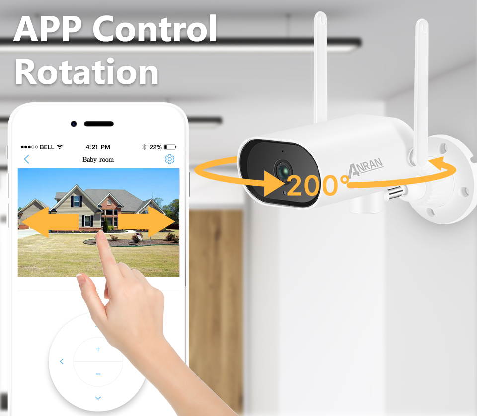 [8CH Expandable] ANRAN Wireless Security Camera System with 13" LCD Monitor, 2TB Hard Drive Preinstalled, 8Channel NVR 4Pcs 3MP WiFi Surveillance Cameras IP66 Waterproof