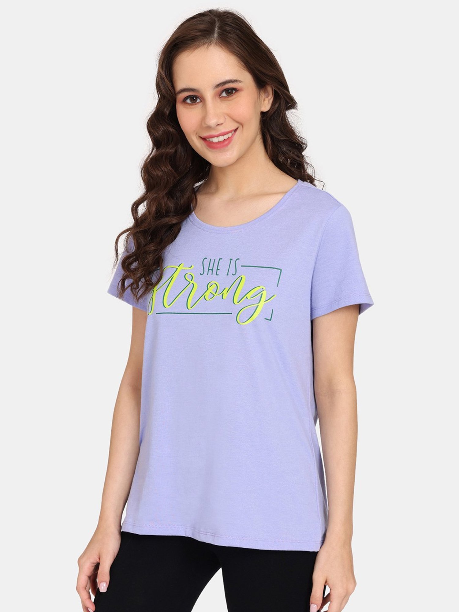 Rosaline by Zivame Blue & Light Purple Printed T-Shirt - Pack of 2