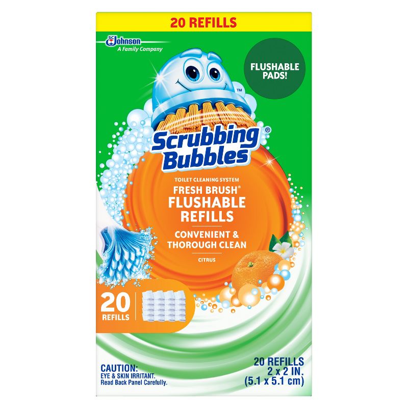 Scrubbing Bubbles Fresh Brush Toilet Cleaning System Flushable Refill - 20ct