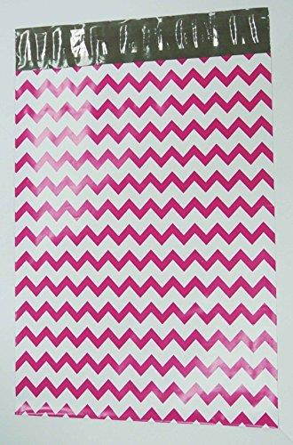 100 9x12 Hot Pink Chevron Poly Mailers