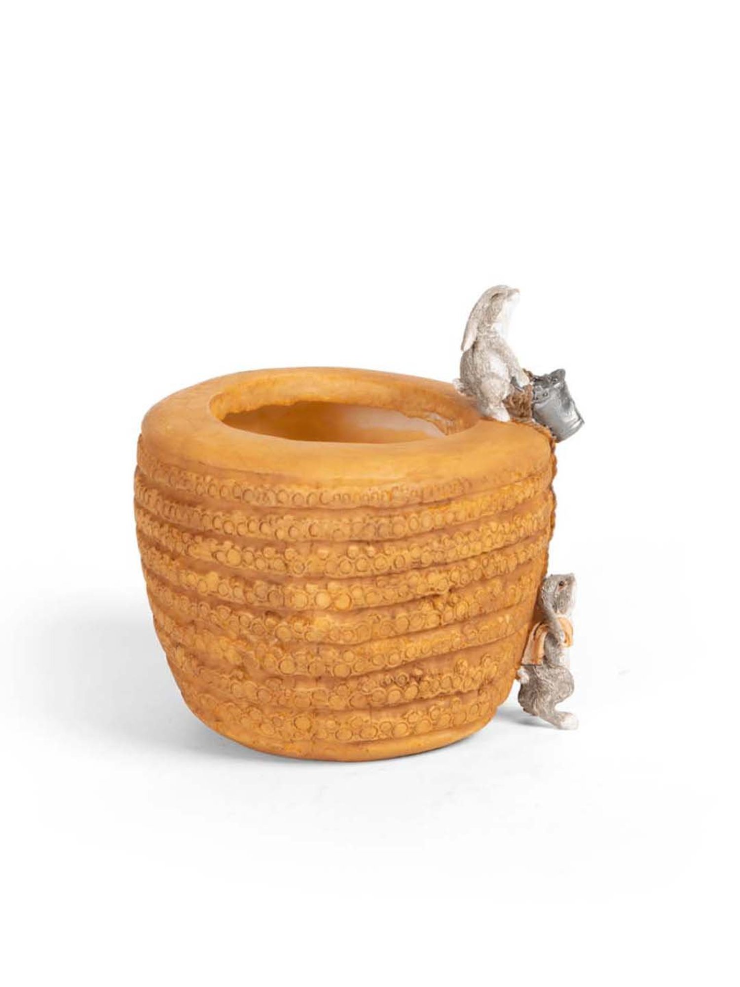 Home4U Brown & Grey Polyresin Mini Rabbit Showpiece - Set of 1