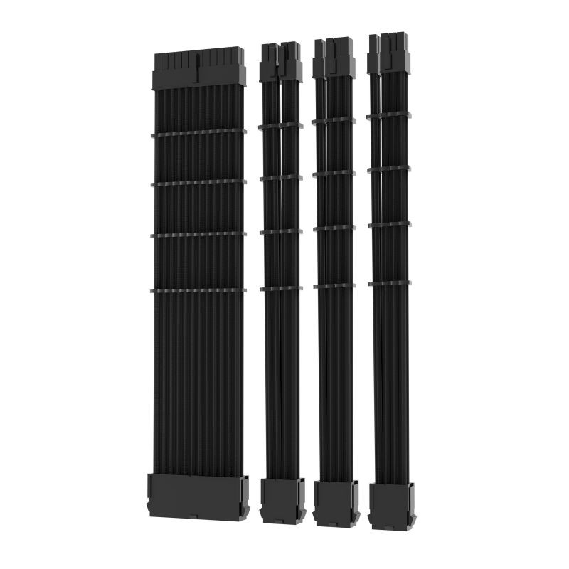 Graphics Card 6+2Pin 8Pin Male to Male Adapter Power Cable for Great Wall Dragon Module Power Supply with Net Cover,Black,about 58cm