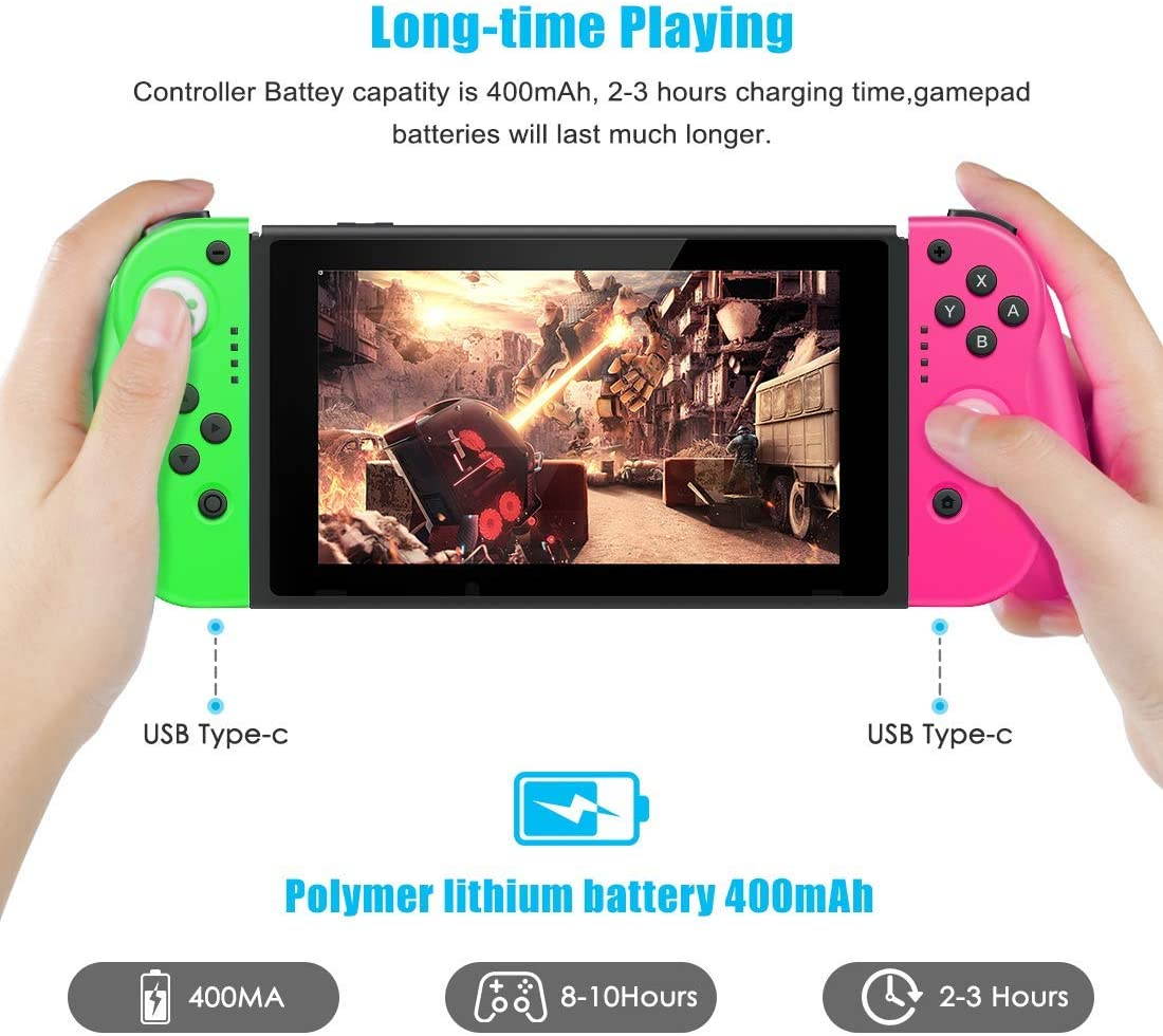 Leelbox Switch controllers for Nintendo Switch, Bluetooth Wireless Gamepad Joystick Console Remote Controller, Double Shock, 6-Axis Gyro, as a substitution for Joy Con Controller