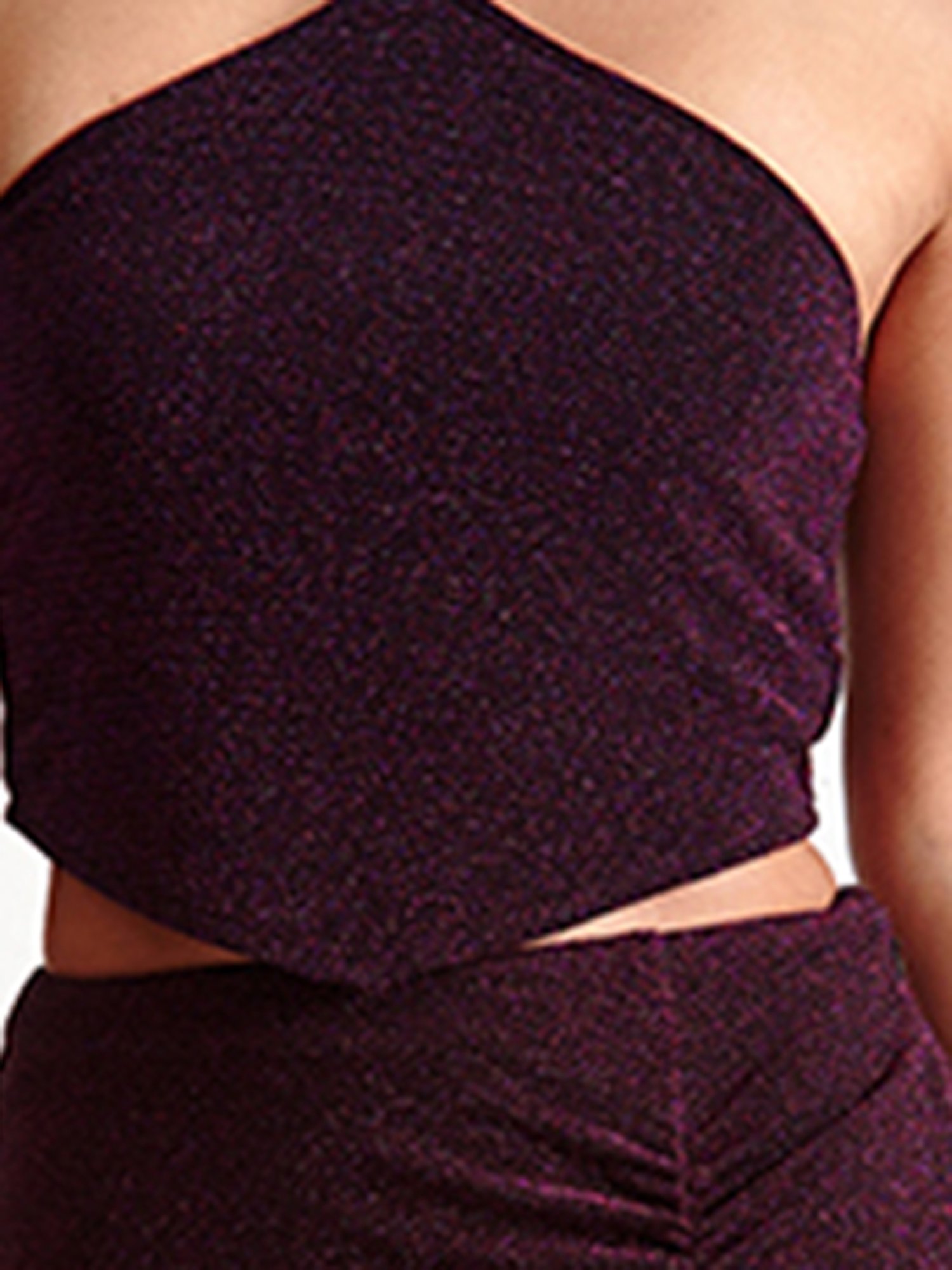 Cover Story Wine Regular Fit Crop Top