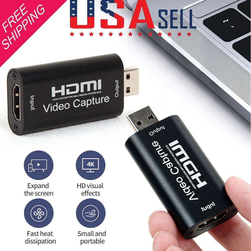 easyday Audio Video Capture Cards HDMI to USB 1080p USB2.0 Record via DSLR Camcorder Action Cam for High Definition Acquisition, Live Broadcasting