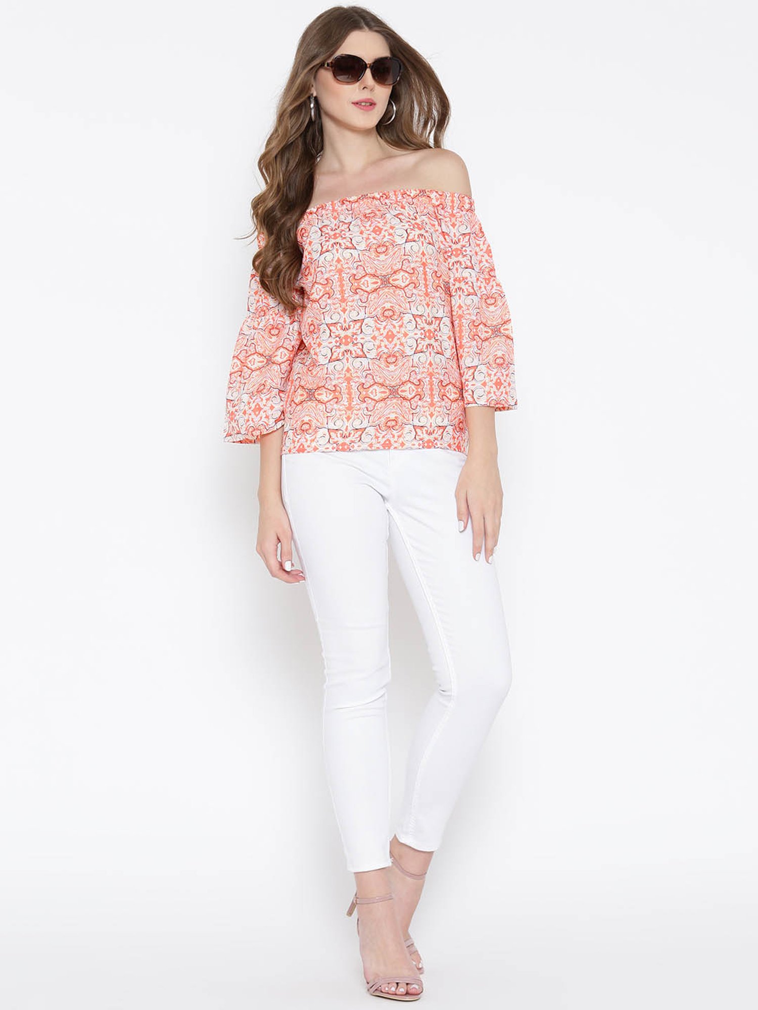 Sera Orange Printed Top