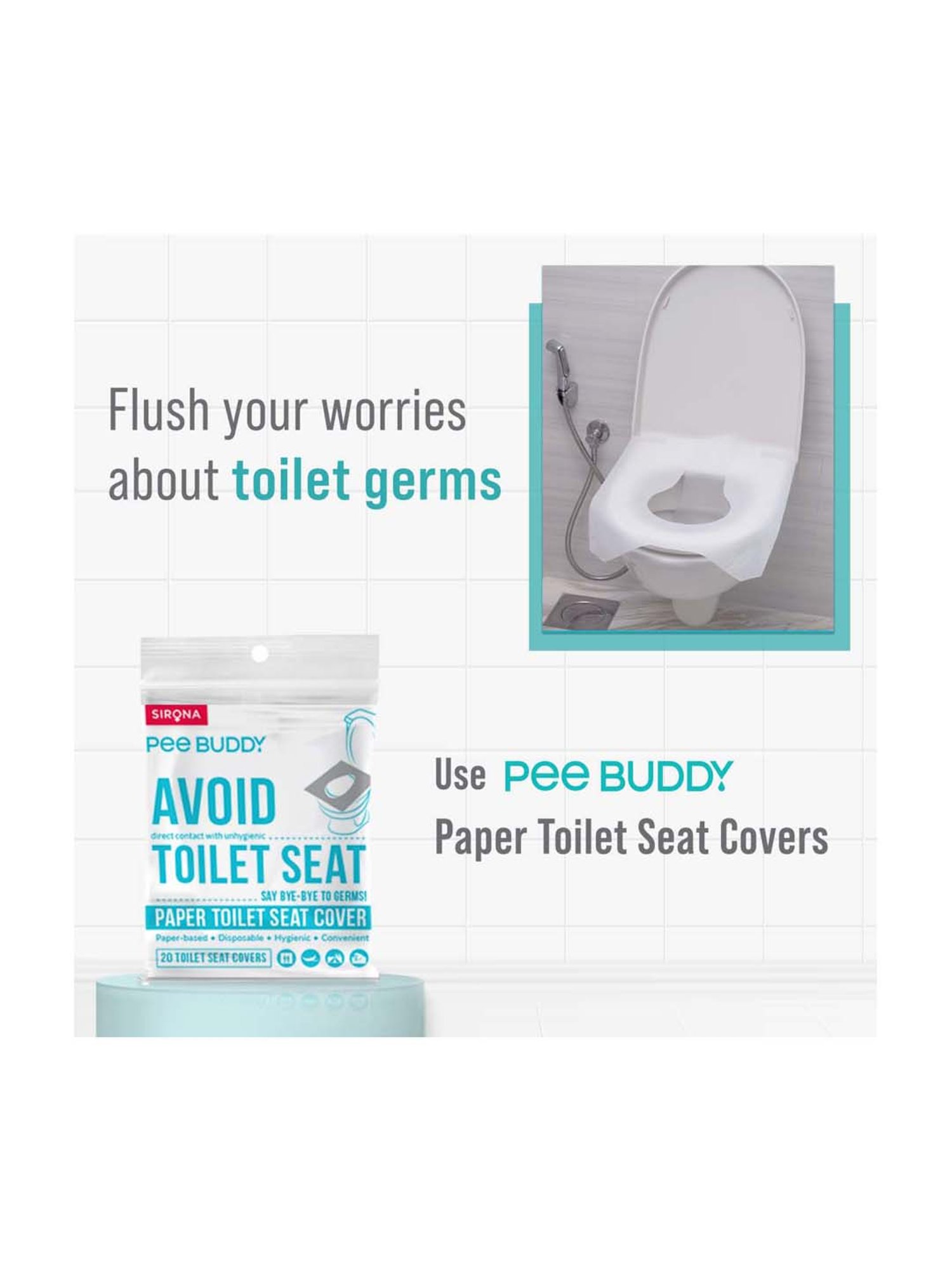 Pee Buddy Disposable Paper Toilet Seat Cover - 40 Pcs