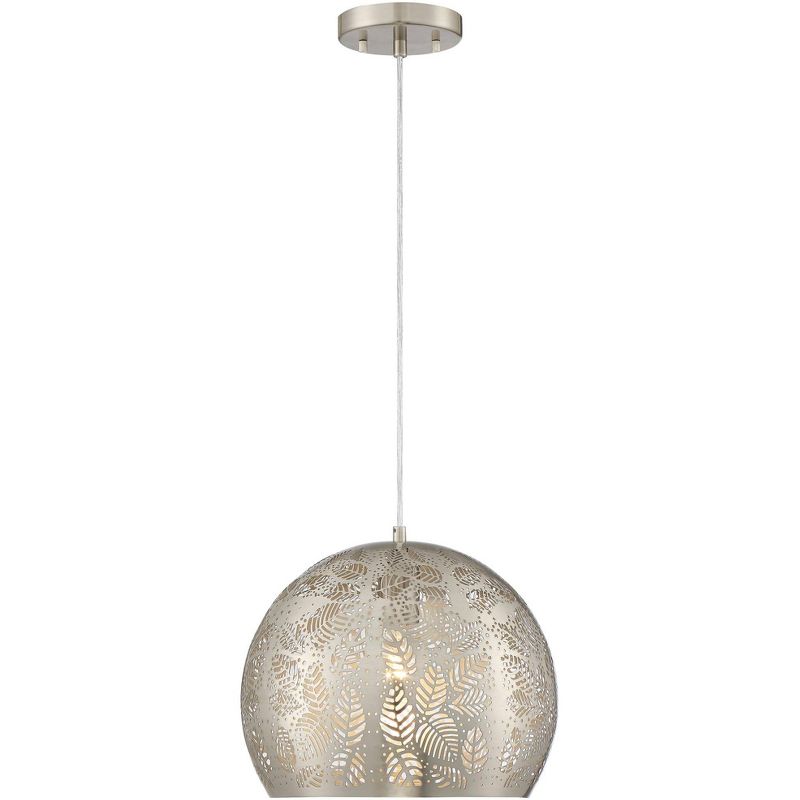 Regency Hill Safi 11 3/4" Wide Brushed Nickel Moroccan Mini Pendant