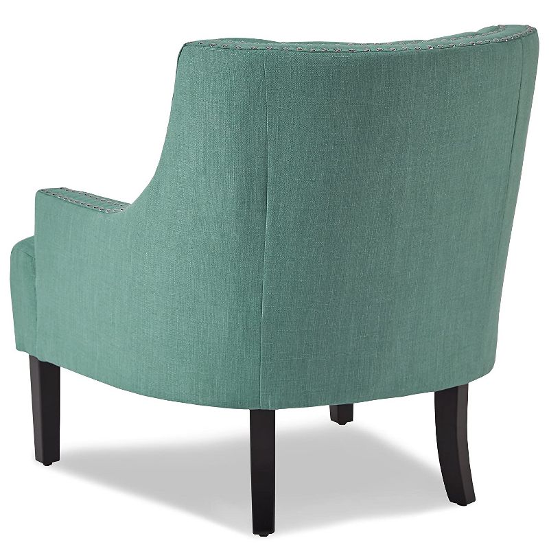 Homelegance Upholstered Diamond Tufted Accent Chair with Sloped Arms and Nailhead Trim, Seat Height 18 inches, Teal Polyester