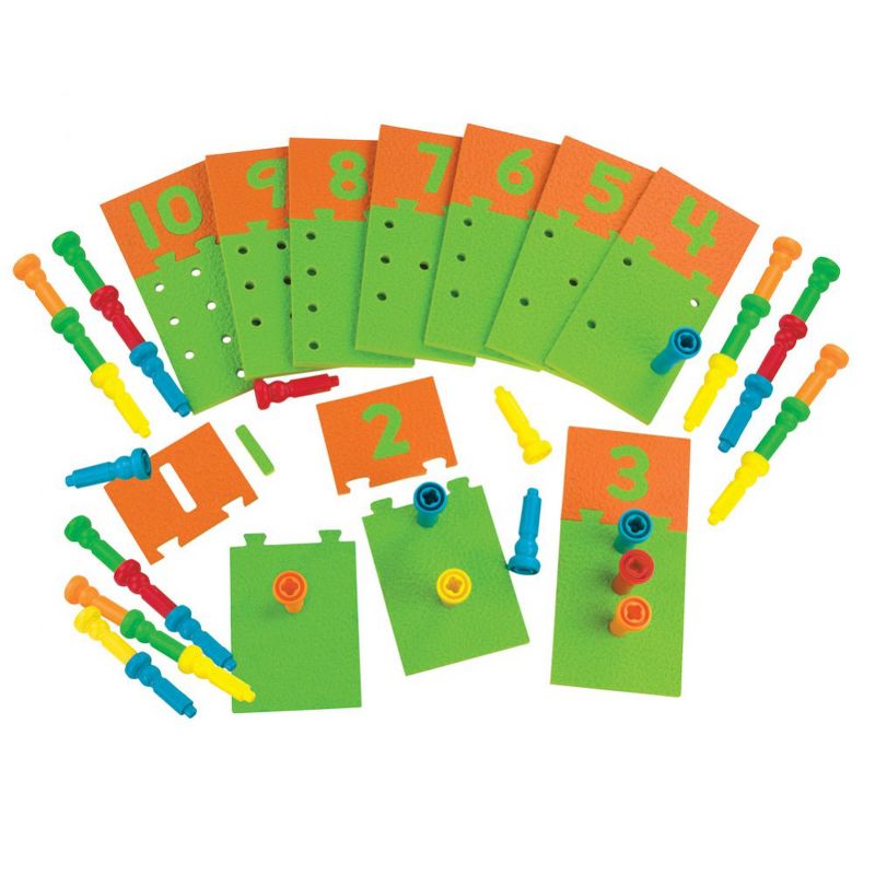 PlayMonster Number Puzzle Board & Pegs For Early Number Recognition